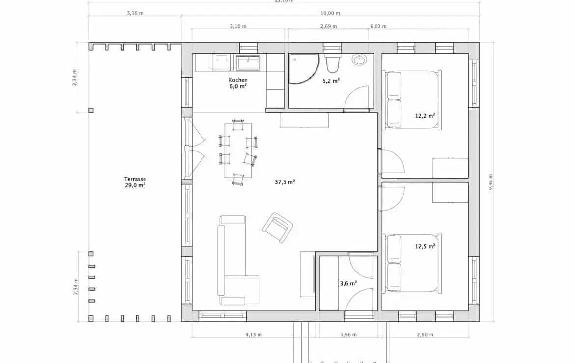 Casa pré-fabricada disponível imediatamente Chalet K-Home-M-80
