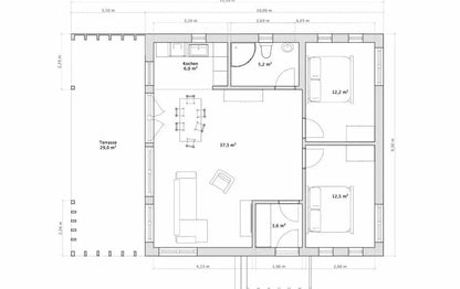 Casa pré-fabricada disponível imediatamente Chalet K-Home-M-80