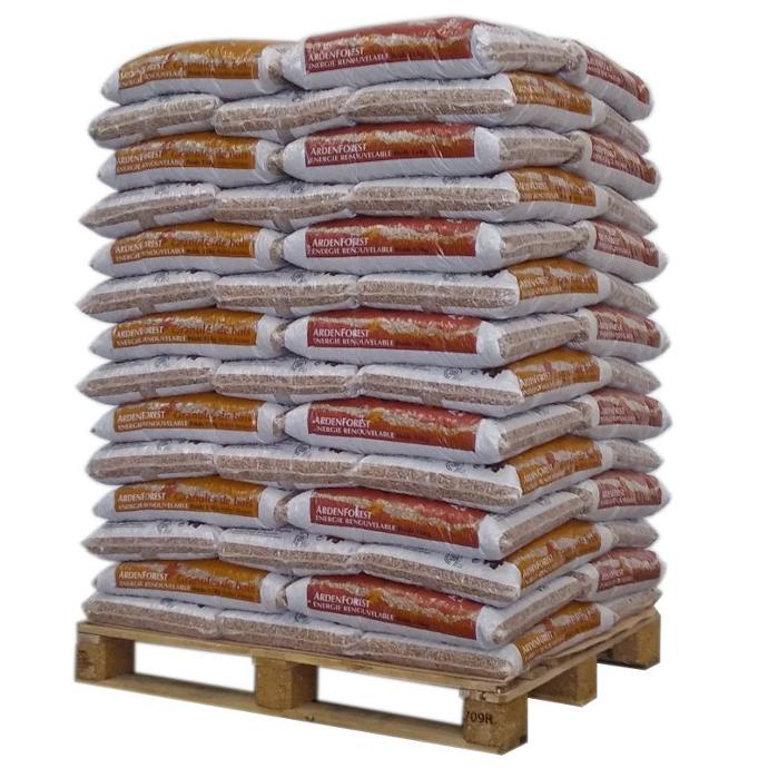 Pellets de madeira ardenforest – palete com 70 sacos de 15 kg