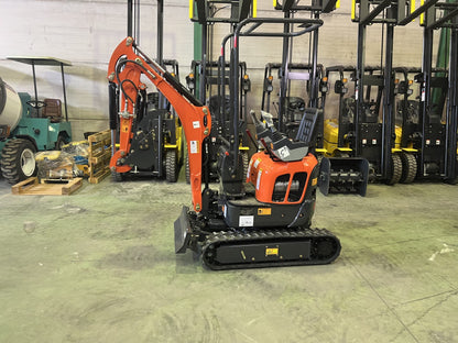Mini Escavadeira 1200 kg Motor Kubota 3 Cilindros com Lagartas Retráteis de 74 cm
