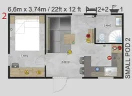 Casa móvel pequena com garagem T2