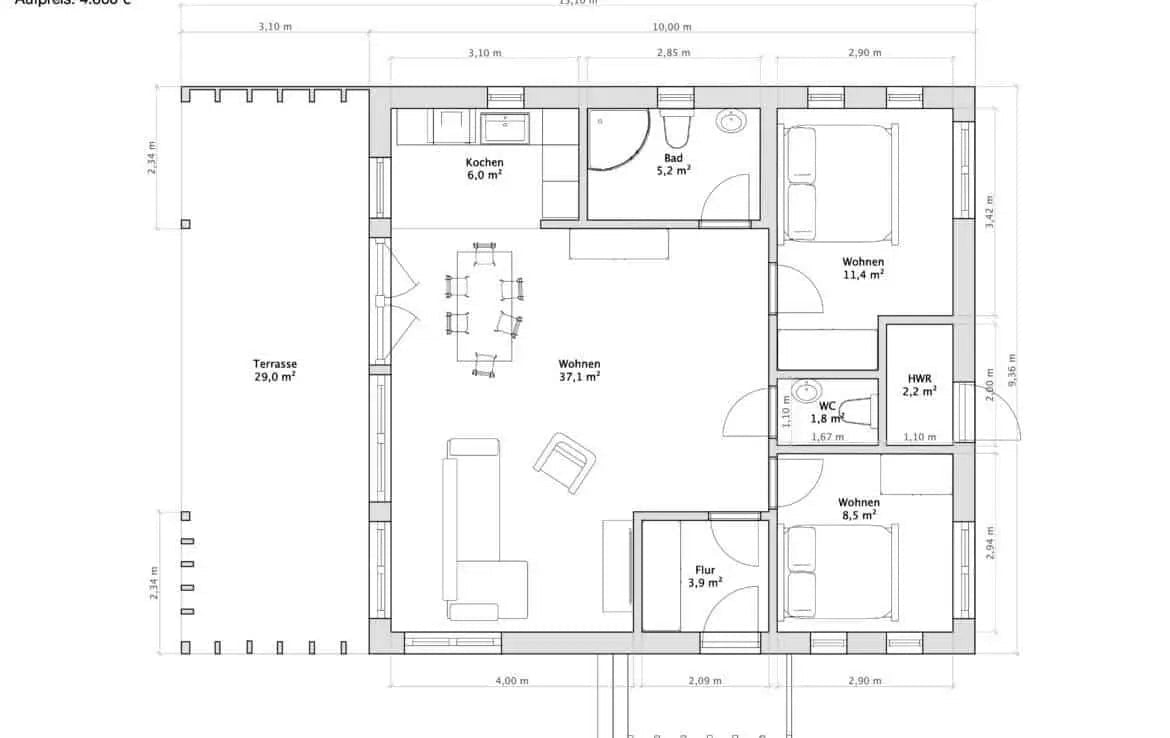 Casa pré-fabricada disponível imediatamente Chalet K-Home-M-80