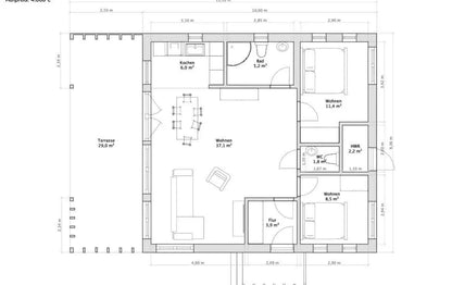 Casa pré-fabricada disponível imediatamente Chalet K-Home-M-80