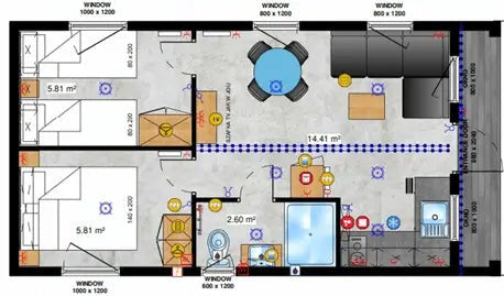Casa móvel pequena com garagem T2
