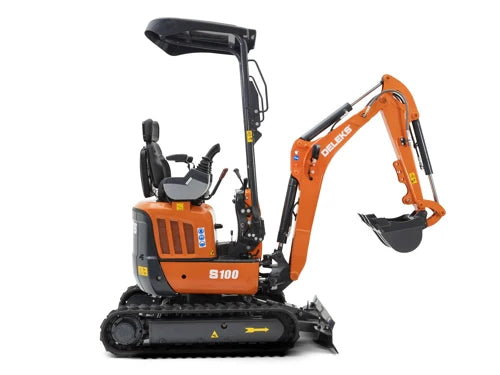 Miniescavadora compacta Deleks s100 1 tonelada, motor diesel de 3 cilindros, giro zero